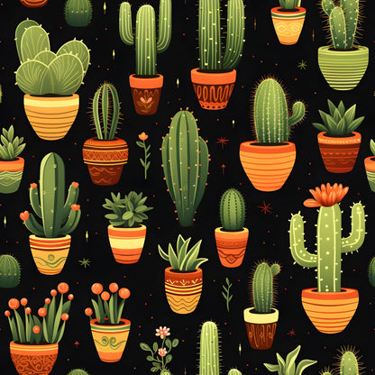 Midnight Succulents Pattern 1 Minky Fabric