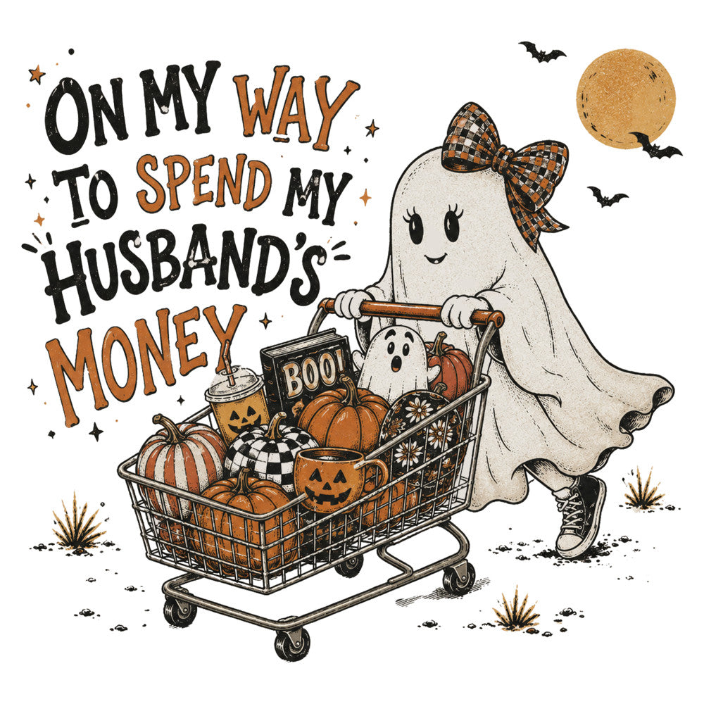 halloween, ghost, shopping cart, pumpkin, autumn, fall, orange, black, cream, tan, plaid, checkered, whimsical, spooky, seasonal, holiday, witchy, boo, moon, stars, bats, jack-o-lantern, festive, trick-or-treat, fall decor, humorous, fun, playful, novelty, seasonal home decor