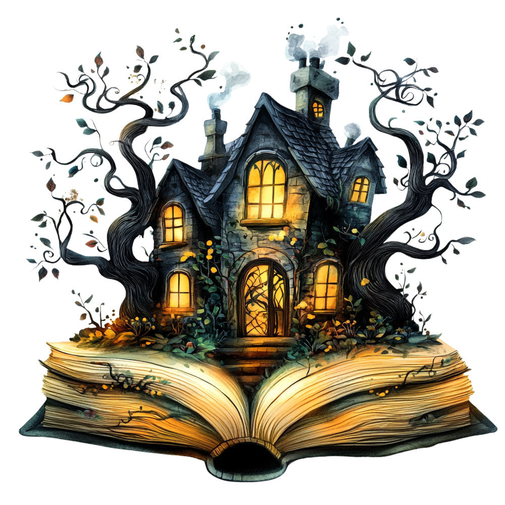 Halloween Books Fabric Panel 7