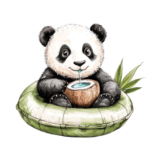 Cute Panda Bears Fabric Panel 21
