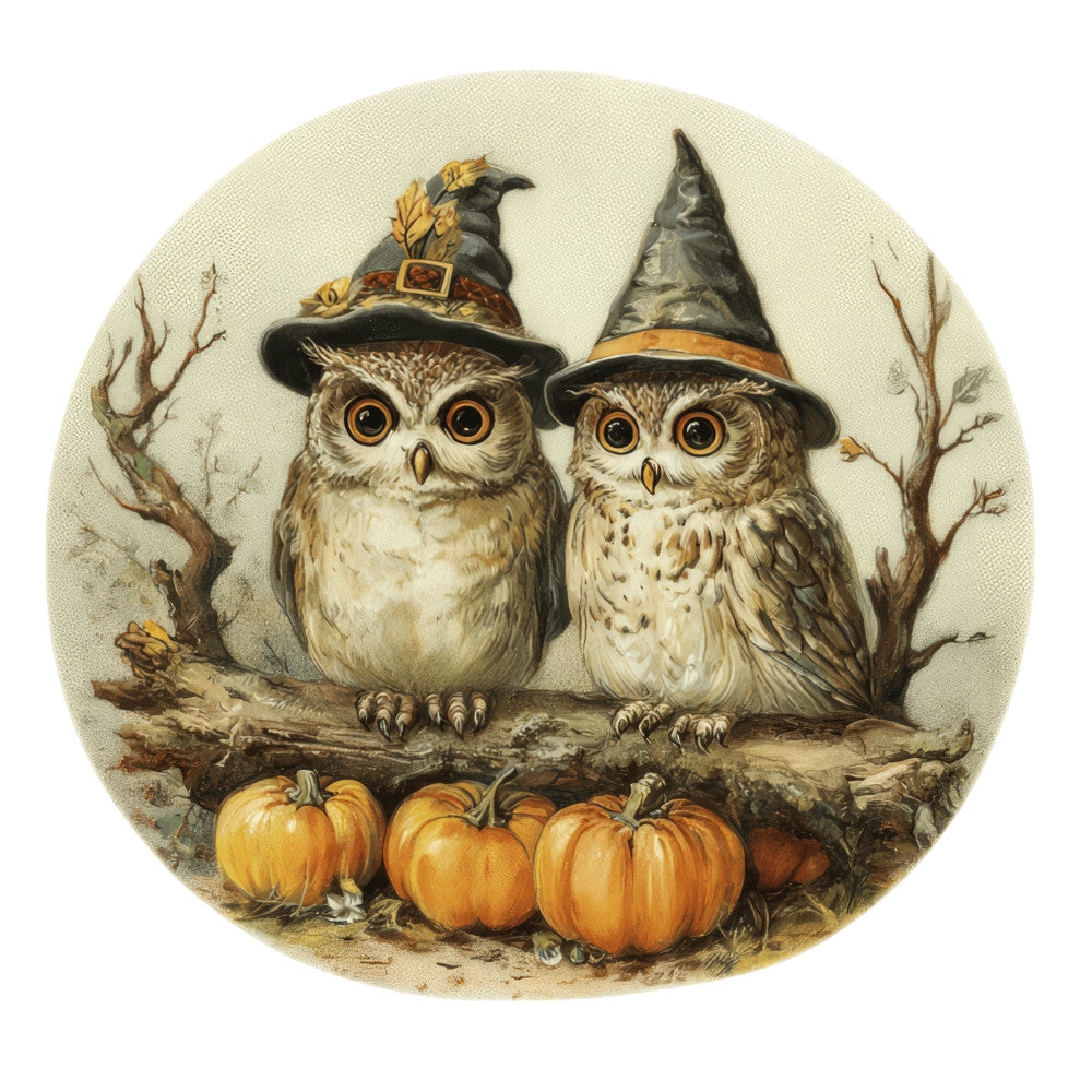 Halloween Owl Ornament Fabric Panel 14