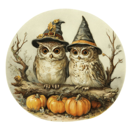 Halloween Owl Ornament Fabric Panel 14