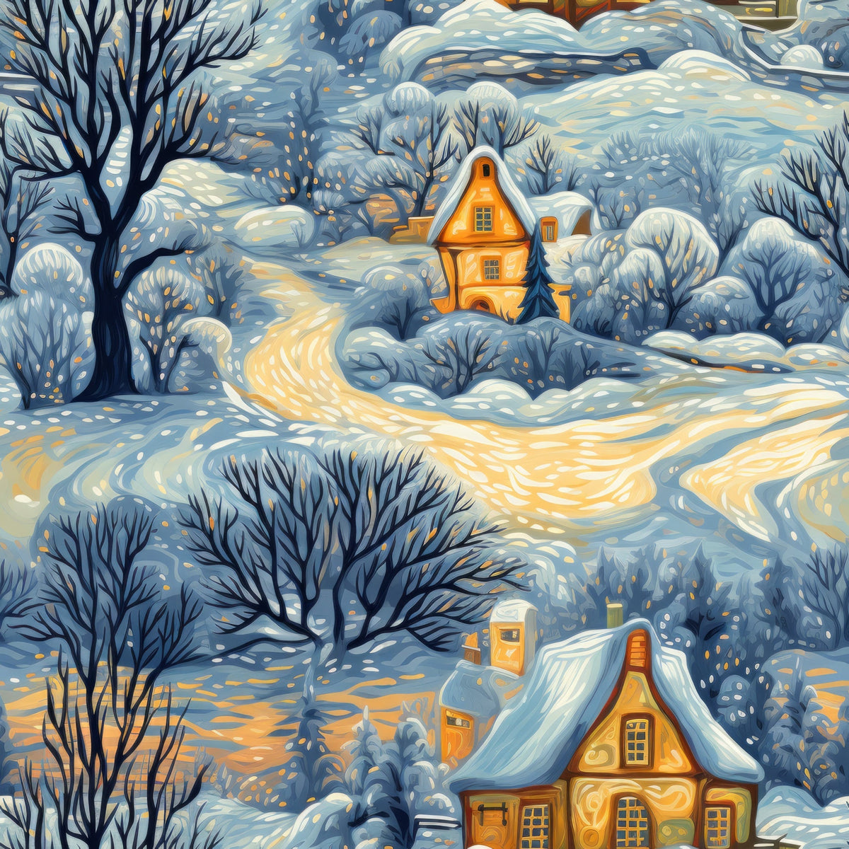 Golden Snowfall Pattern 29 Minky Fabric