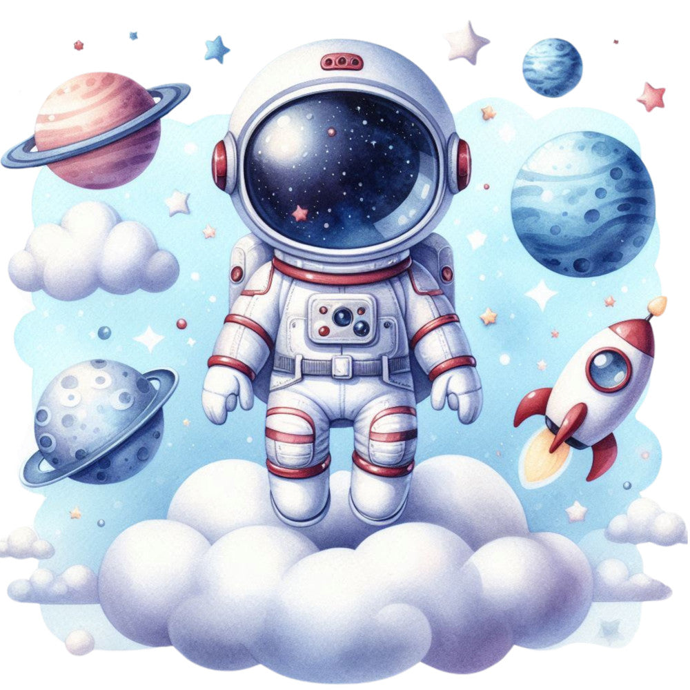 Cute Little Astronaut Fabric Panel 11