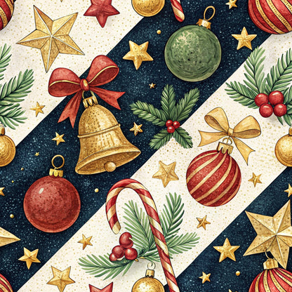 Yuletide Baubles Pattern 2 Minky Fabric