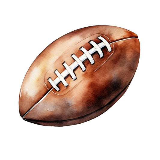 football, sports, brown leather, tan, rust, cognac, white stitching, athletic, masculine, game day, football theme, sports equipment, touchdown, tailgate, vintage sports, americana, traditional, team spirit, fall, autumn, boy nursery, bedroom decor, wall art, home decor, sports fan, casual style, rustic brown, realistic