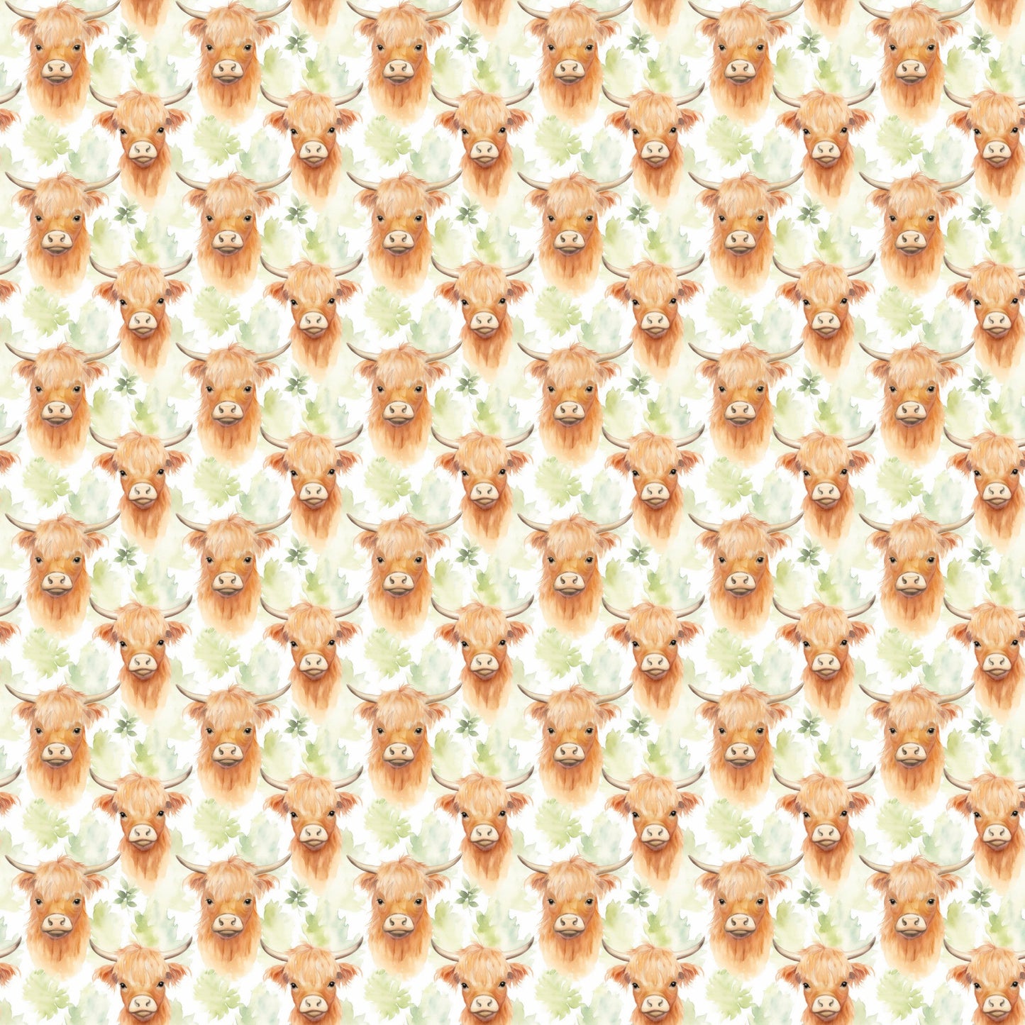 Funky Highland Cows Pattern 9 Quilting Cotton Fabric