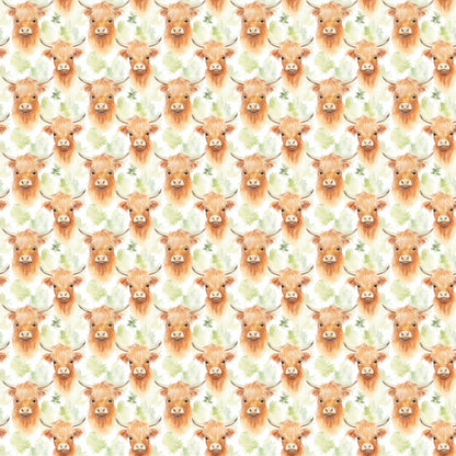 Funky Highland Cows Pattern 9 Quilting Cotton Fabric