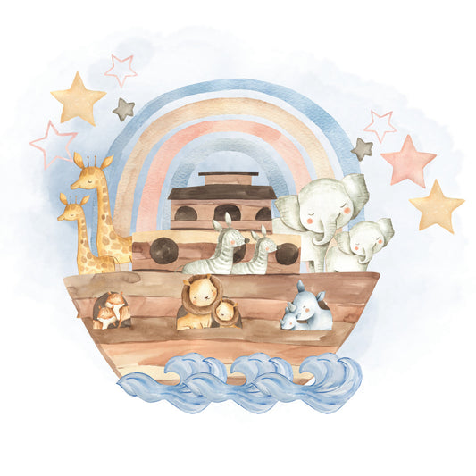 Pastel Noahs Ark Fabric Panel 1
