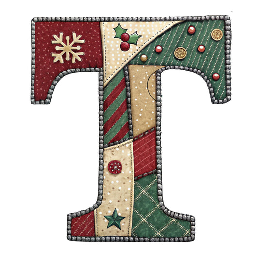 Christmas Patchwork Alphabet Fabric Panel 23