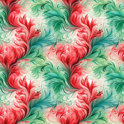 Watercolor Christmas Swirls Pattern 10 Quilting Cotton Fabric