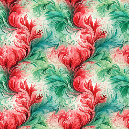 Watercolor Christmas Swirls Pattern 10 Quilting Cotton Fabric
