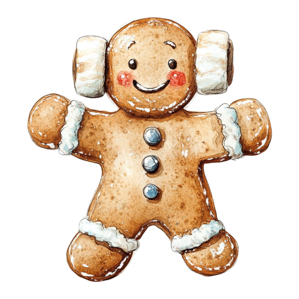 Christmas Gingerbread Man Fabric Panel 30