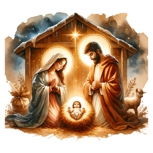 Golden Nativity Fabric Panel 11
