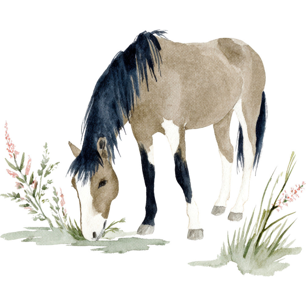 Watercolor Horses Fabric Panel 13