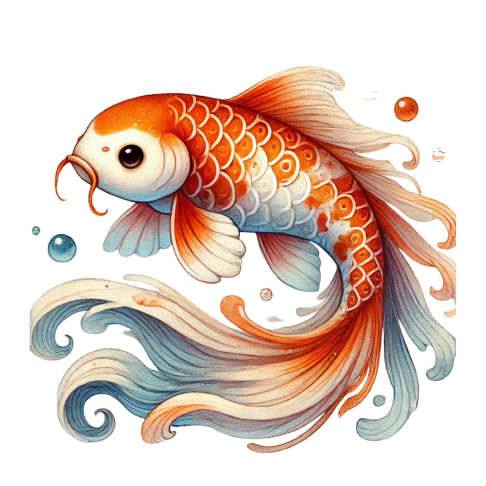 Watercolor Sea Fish Fabric Panel 9