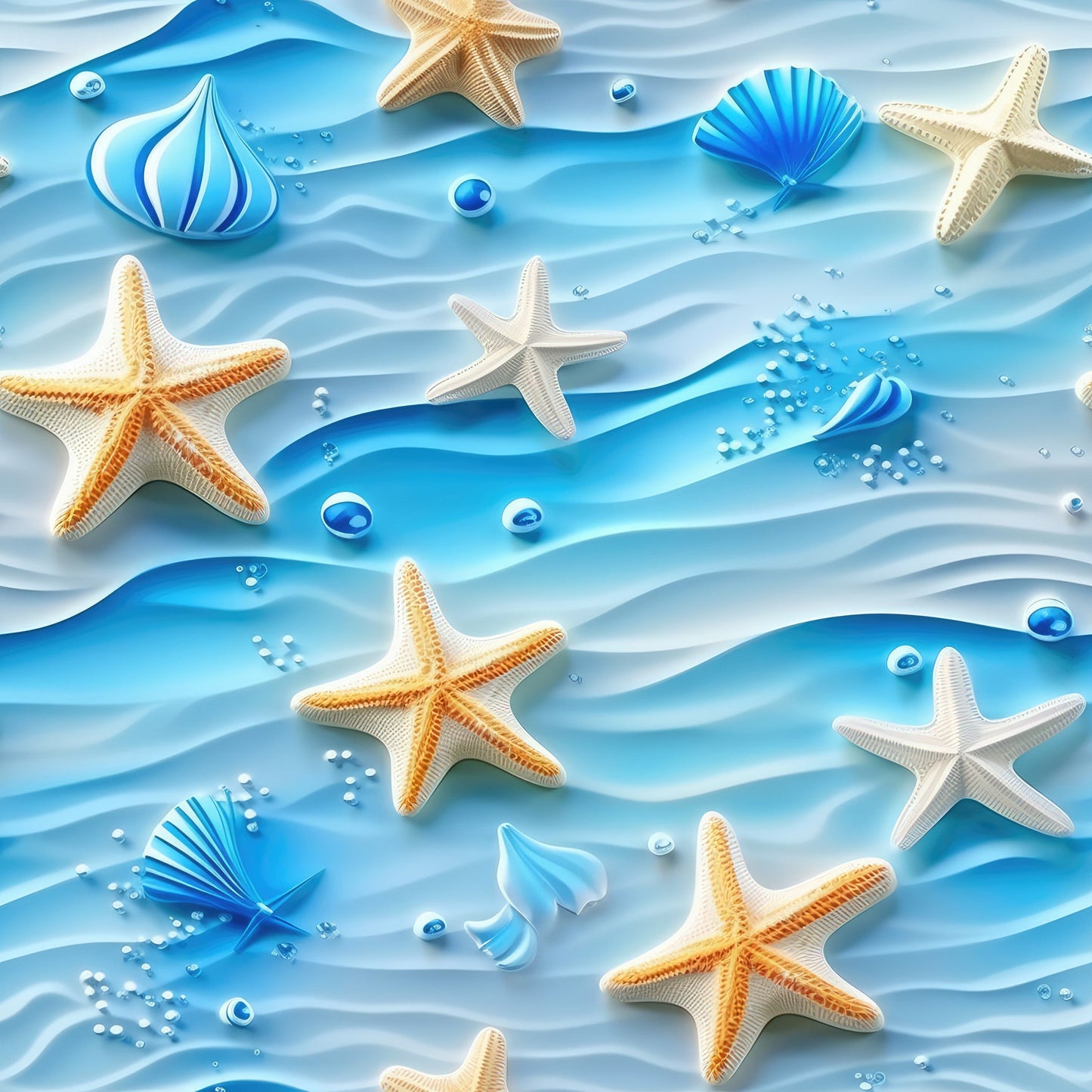 Beach Life Pattern 9 Quilting Cotton Fabric