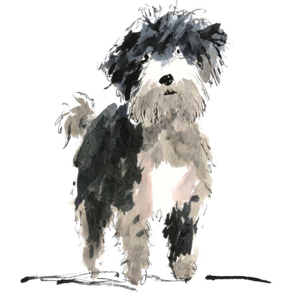 Handdrawn Doodle Dog Fabric Panel 22