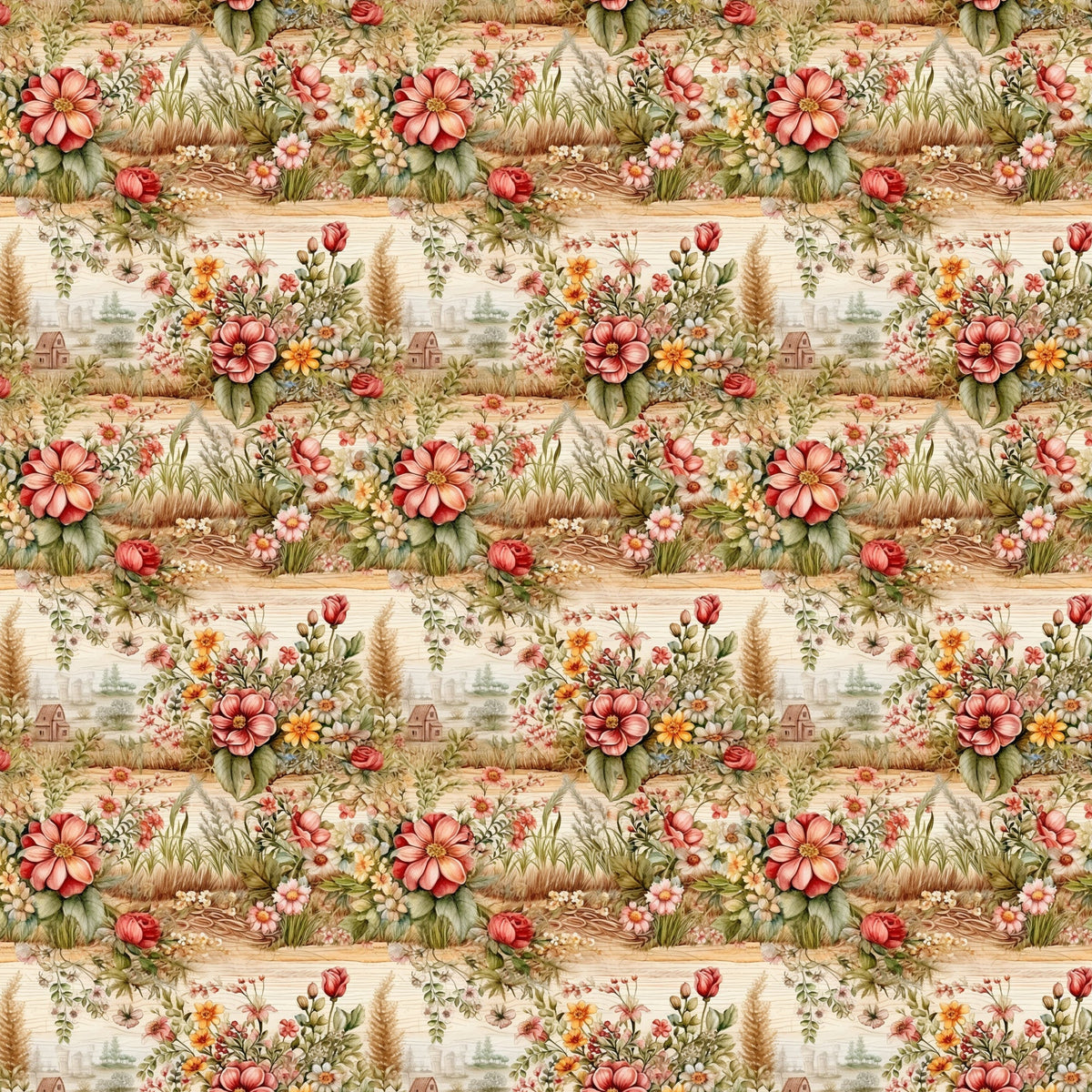 Cottage Meadow Pattern 5 Minky Fabric