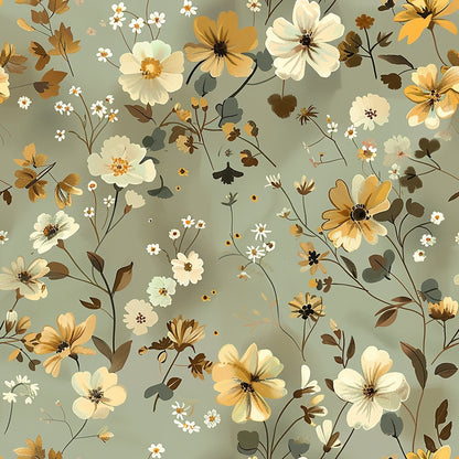 Sage Meadow Blooms Pattern 1 Minky Fabric