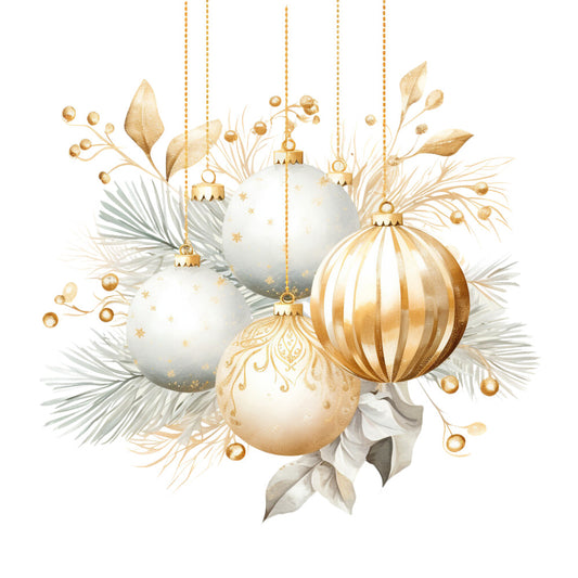 A Golden Christmas Fabric Panel 9