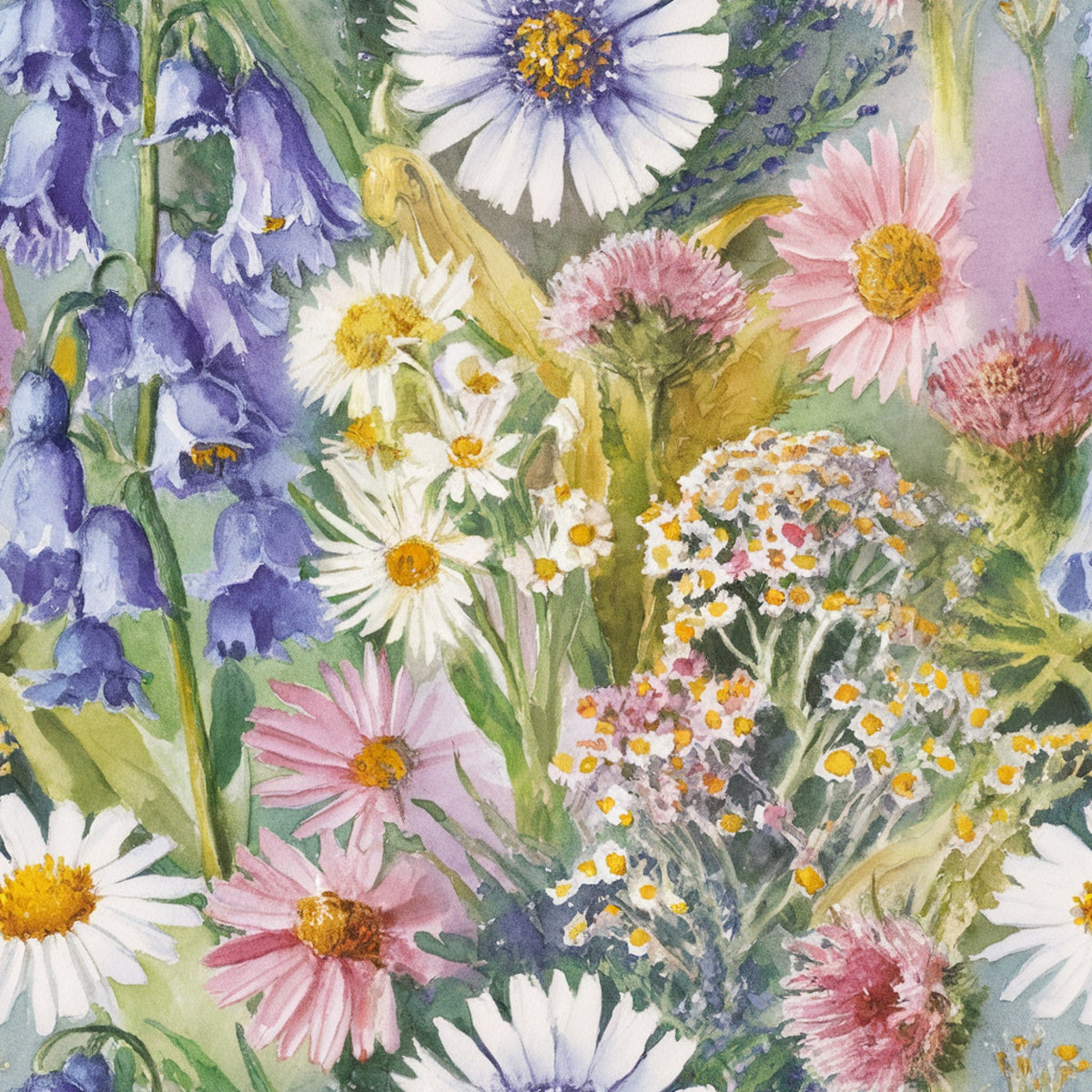Painted Meadow Pattern 16 Minky Fabric
