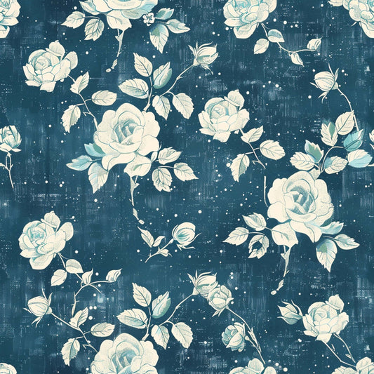 Vintage Farmhouse Blue Pattern 7 Quilting Cotton Fabric