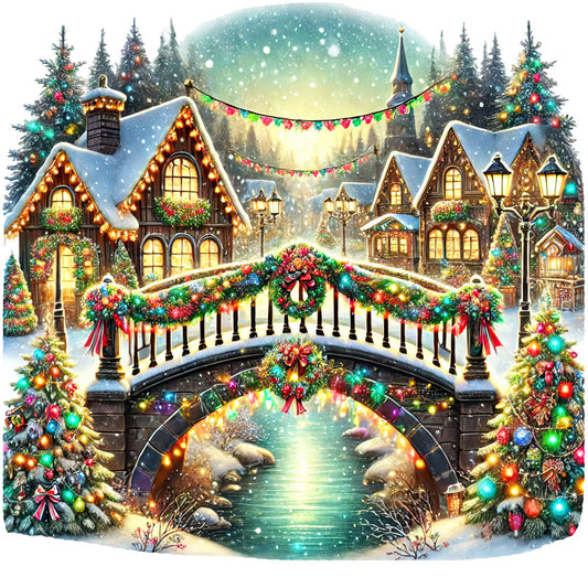 Christmas Villages Fabric Panel 59