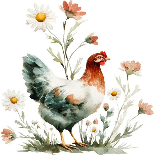 Farmhouse Chicken Decor Fabric Panel 46