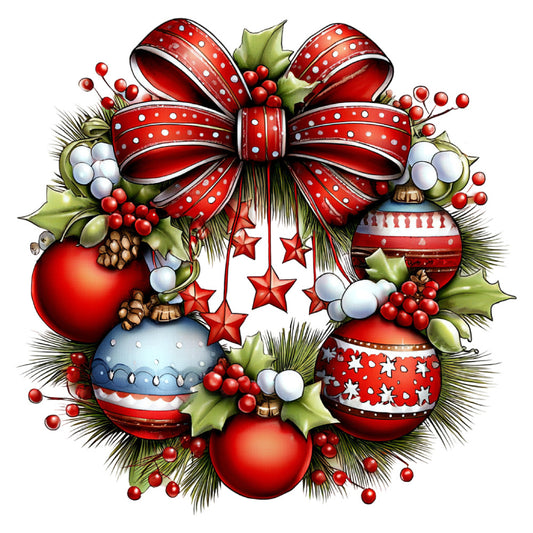 red, white, cream, forest green, burgundy, navy blue, christmas, holiday, festive, ornaments, baubles, bow, ribbon, holly, berries, stars, decorative balls, whimsical, traditional, elegant, winter, seasonal, wreath, evergreen, pine needles, polka dots, striped ornaments, vintage christmas, classic holiday, decorative