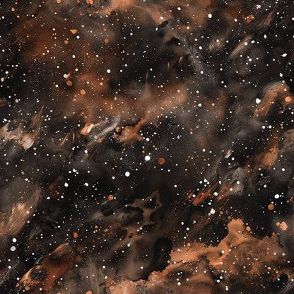 Brown Painted Galaxy Pattern 14 Quilting Cotton Fabric