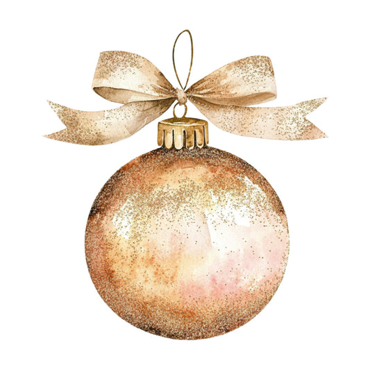 Watercolor Christmas Ornaments Fabric Panel 2