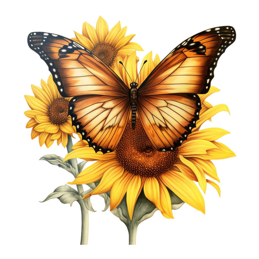 Sunflowers and Butterflies Fabric Panel 1