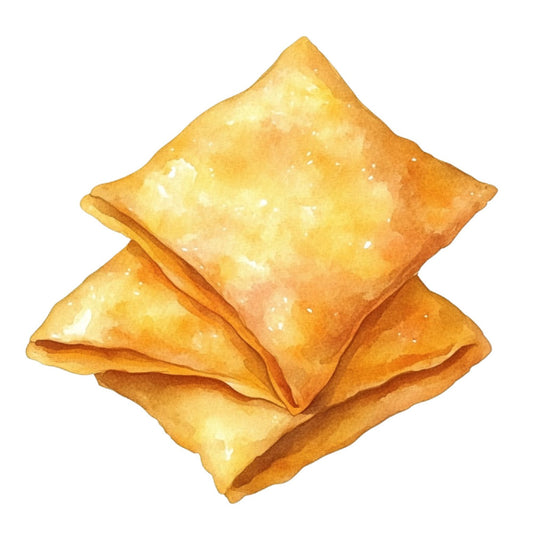 golden yellow, butter yellow, warm yellow, cream, pale yellow, food, baked goods, pastry, wontons, dumplings, fried food, asian cuisine, culinary, kitchen, appetizer, food illustration, realistic, watercolor style, dimensional, folded texture, food art, culinary theme, kitchen decor, restaurant theme, culinary fabric, food themed, gourmand, foodie, culinary print