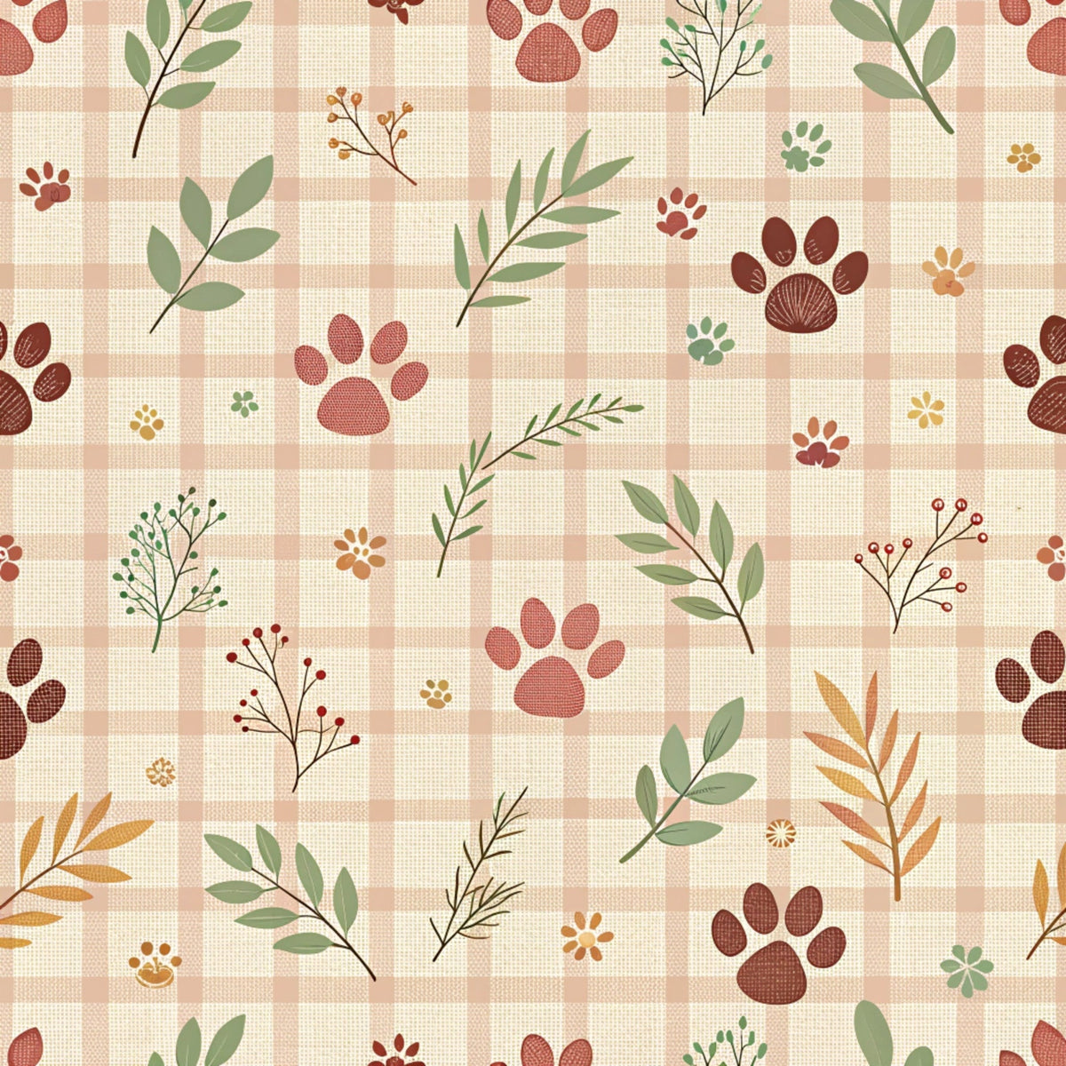 Puppy Prints Pattern 8 Minky Fabric