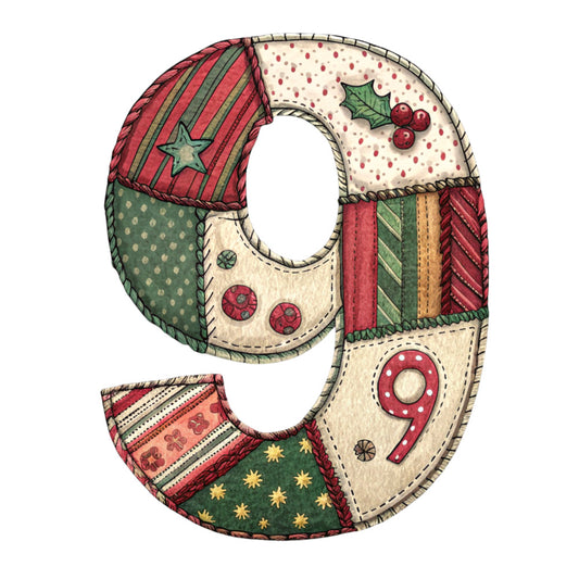Christmas Patchwork Alphabet Fabric Panel 14