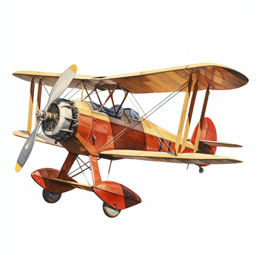 vintage airplane, biplane, red and cream, tan and brown, aviation, retro aircraft, steampunk, transportation, antique plane, wooden wings, propeller, air travel, 1920s style, nostalgic, vintage vehicles, yellow trim, rust red, travel theme, adventurous, boy quilt, nursery, wall hanging, home decor, masculine, historical, classic aircraft