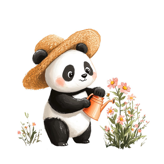 Cute Panda Bears Fabric Panel 1