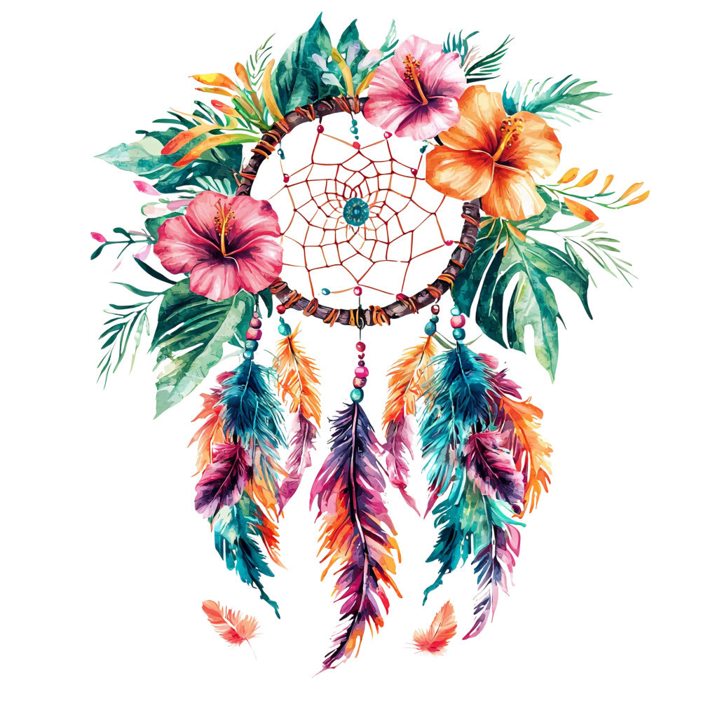 Floral Dreamcatcher Fabric Panel 3