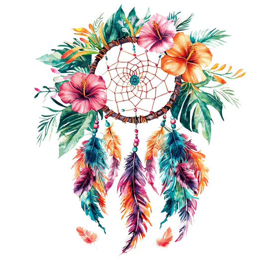 Floral Dreamcatcher Fabric Panel 3