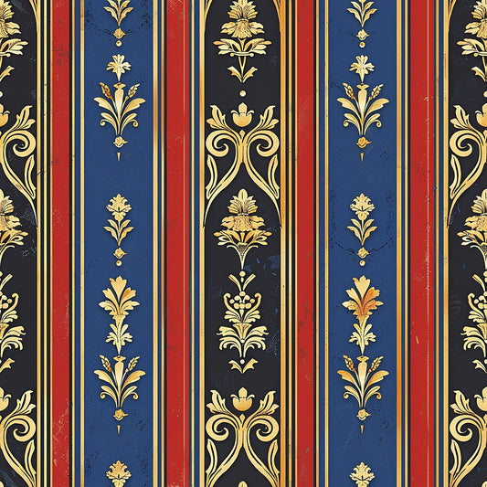 Medieval French Pattern 3 Quilting Cotton Fabric