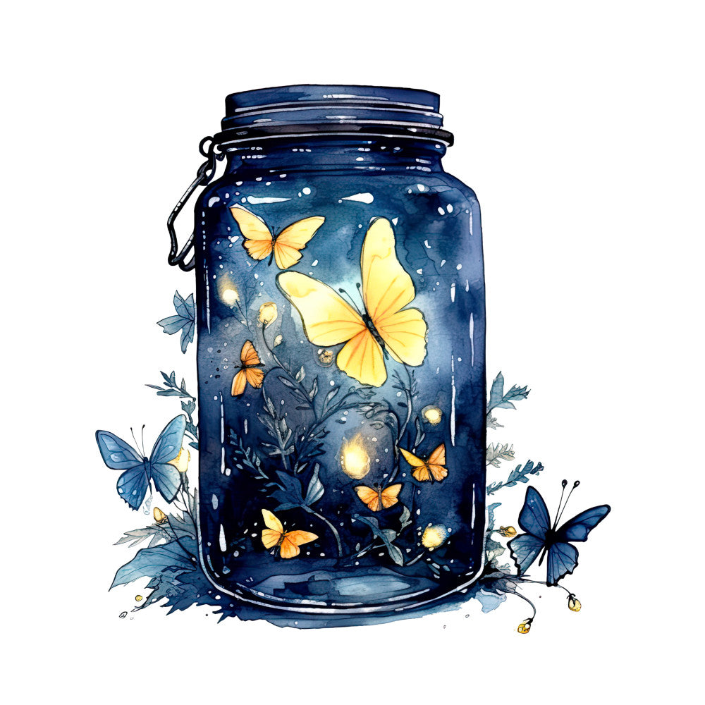 Fireflies in a Jar Fabric Panel 7