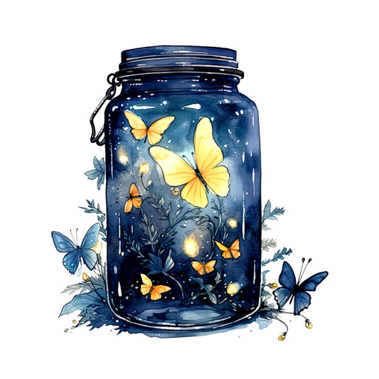 Fireflies in a Jar Fabric Panel 7