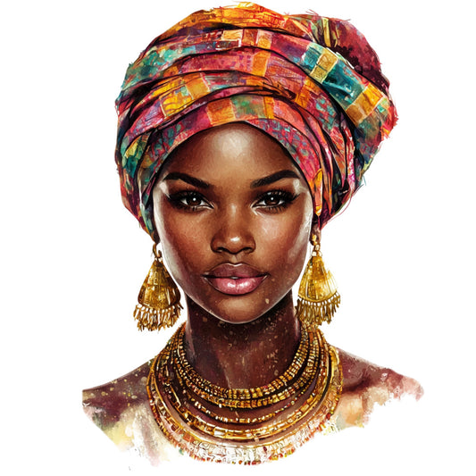 Watercolor Africa Fabric Panel 32