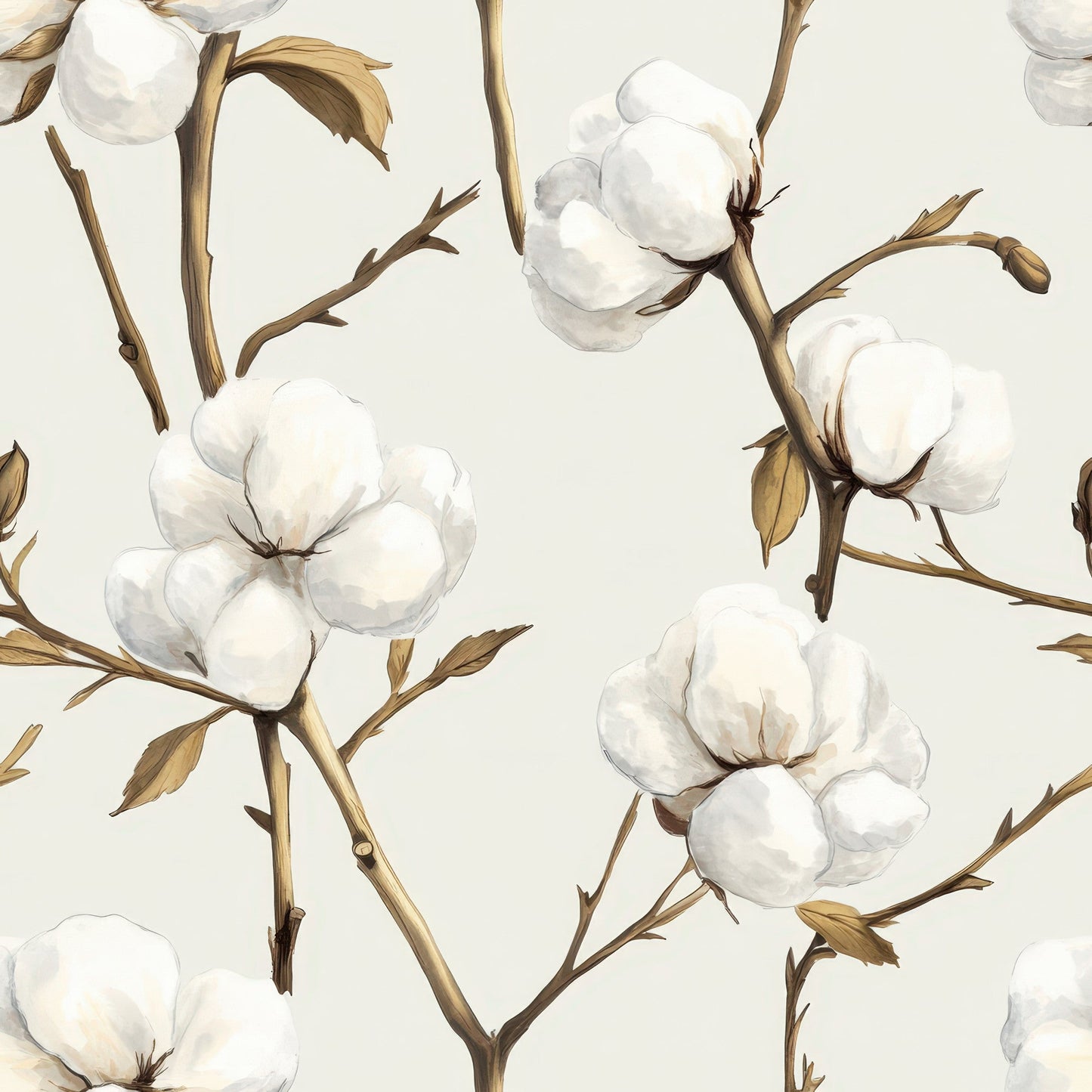 Raw White Cotton Pattern 3 Quilting Cotton Fabric