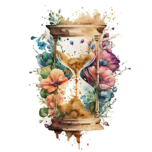 Watercolor Hourglass Fabric Panel 1