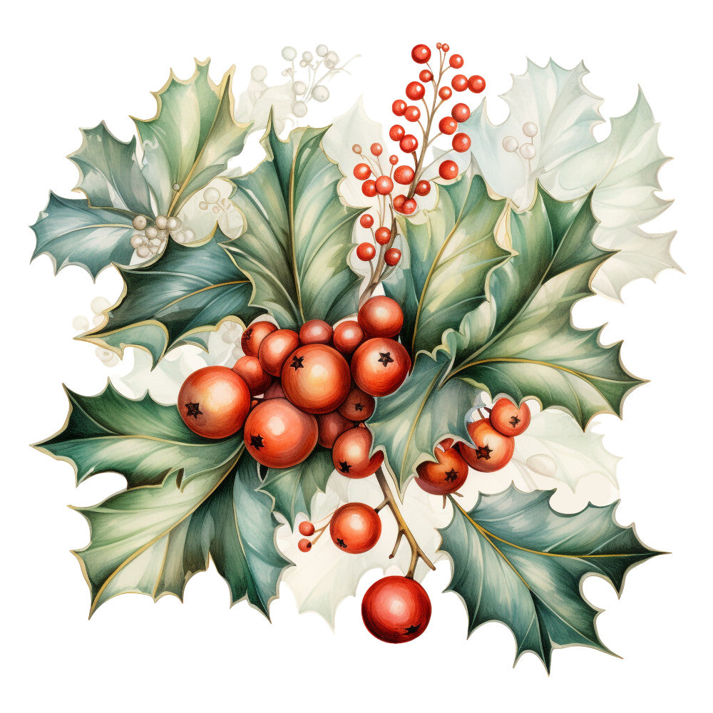 Holly and Baubles Fabric Panel 13