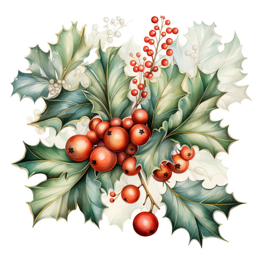 Holly and Baubles Fabric Panel 13