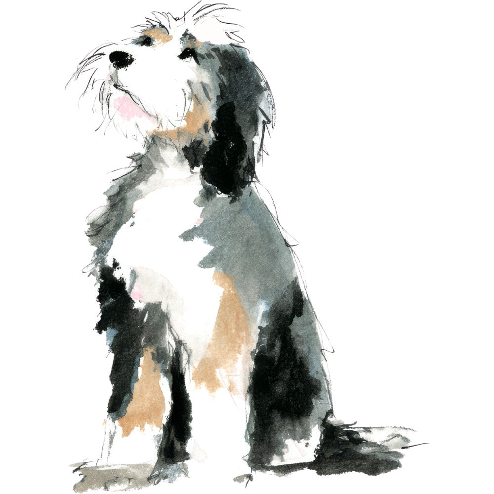 Handdrawn Doodle Dog Fabric Panel 57