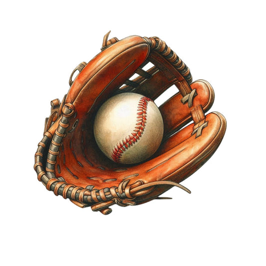 baseball, sports, leather tan, cognac brown, rust orange, cream white, red stitching, baseball glove, ball, athletic, vintage sports, americana, boys, men, masculine, traditional, nostalgic, sports theme, summer, baseball fan, home decor, wall hanging, throw pillow, quilt block, casual, timeless, heritage, classic americana